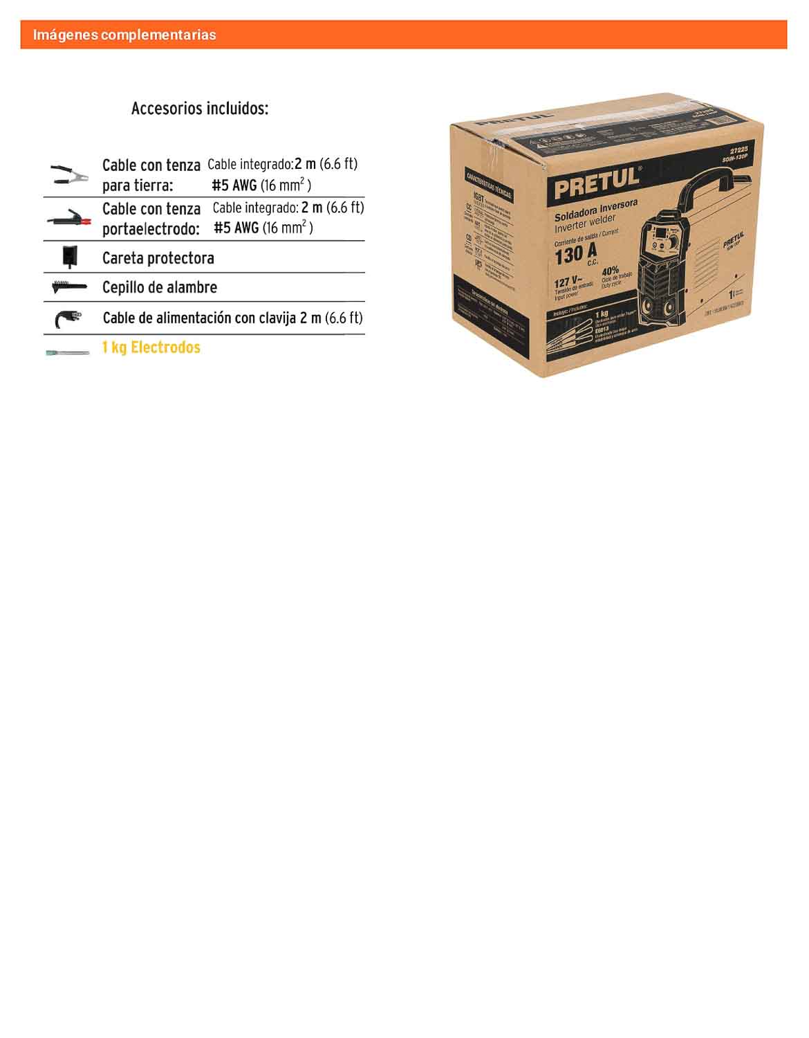 Soldadora inversora 130A 127V Ligera compacta