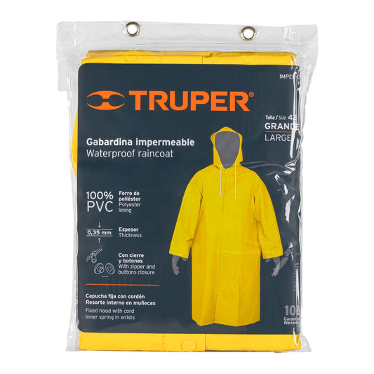 Gabardina impermeable doble capa talla G