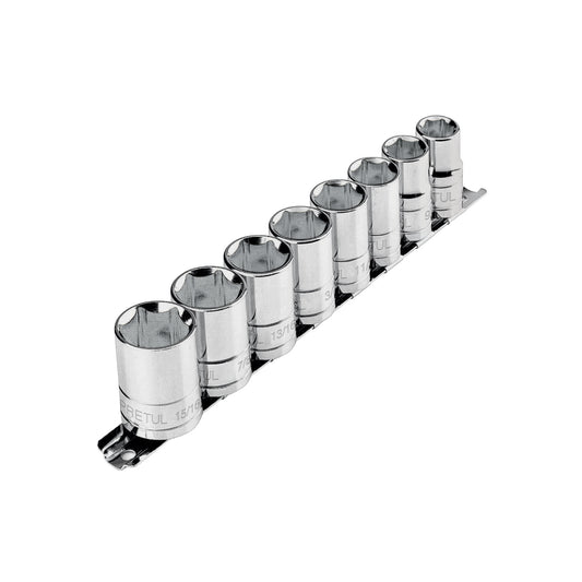 Juego de 8 dados de cuadro 1/2 estándar con riel organizador