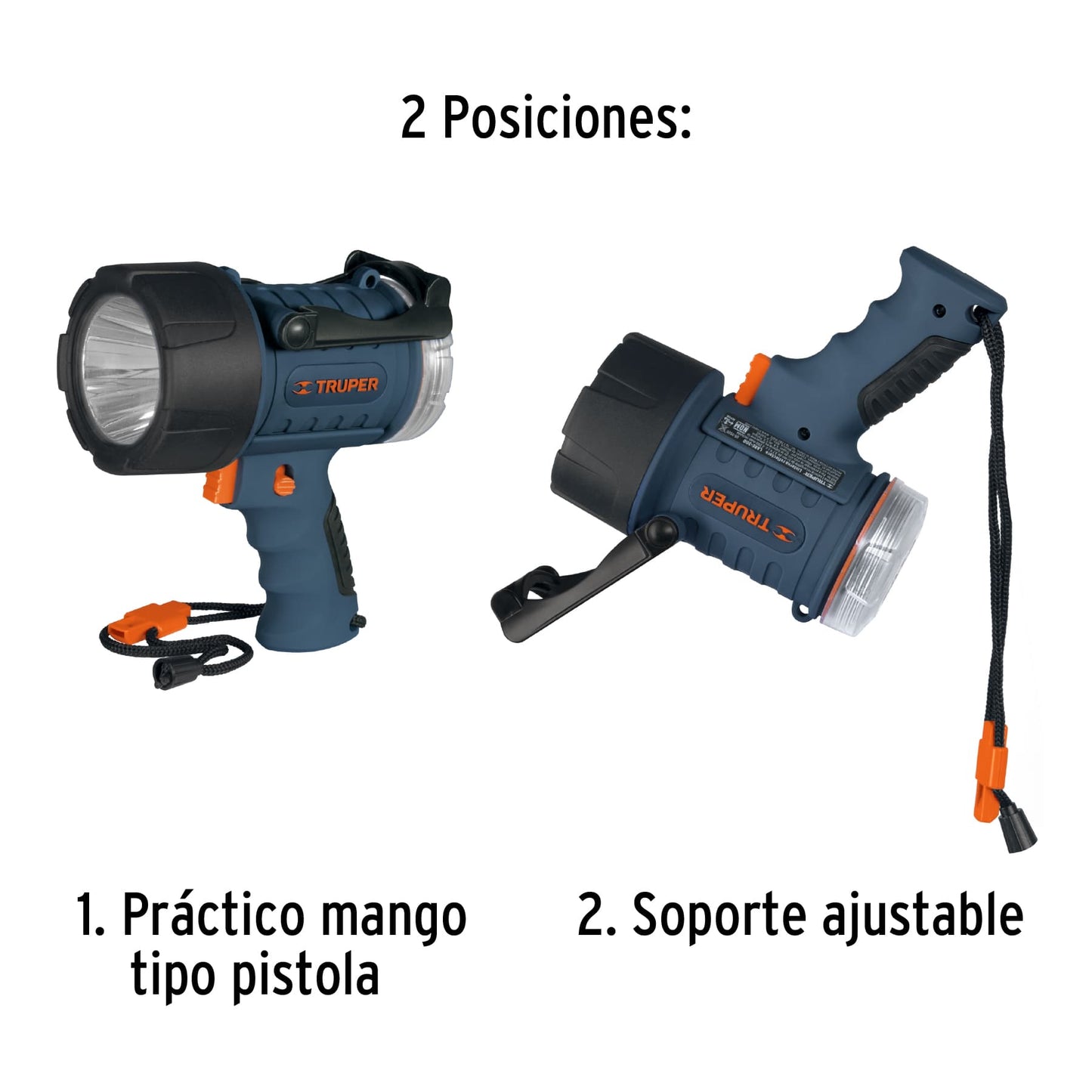 Linterna reflectora LED recargable de 300 lm