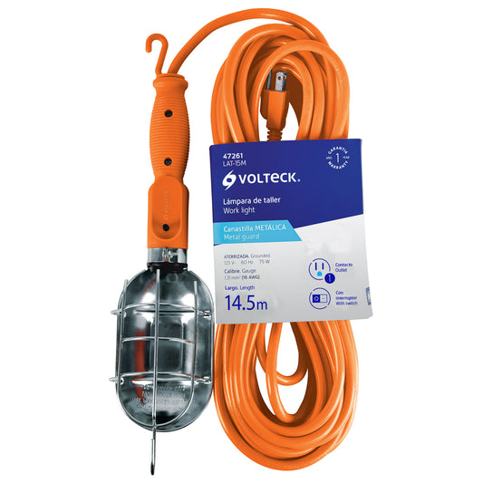 Lámpara de taller con canastilla metálica 14.5 m