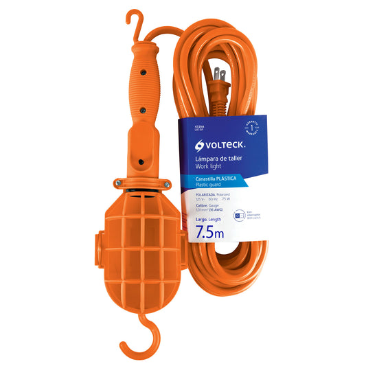 Lámpara de taller con canastilla plástica 7.5 m