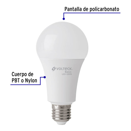 Pack de 4 focos LED 16W A22 6500K blanca fría 1550 lm BASIC