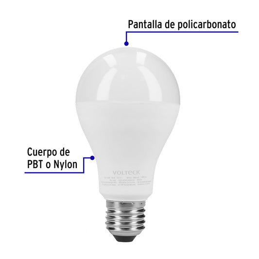 Pack de 4 focos LED 18W A25 6500K blanca fría 1900 lm