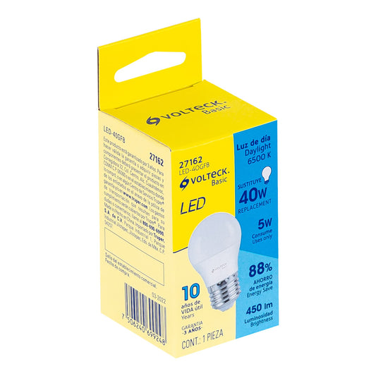 Foco LED 5W G45 6500K blanca fría 450 lm BASIC