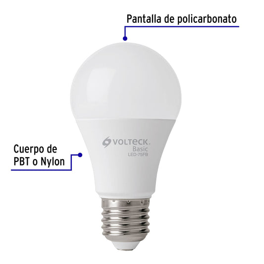 Pack de 4 focos LED 10W A19 6500K blanca fría 950 lm BASIC