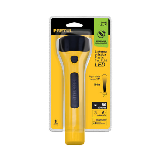 Linterna plástica LED 80 lm recargable