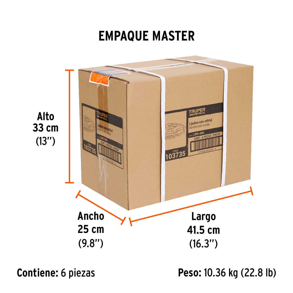 Lijadora roto orbital 5", 260W, TRUPER INDUSTRIAL · vista 6