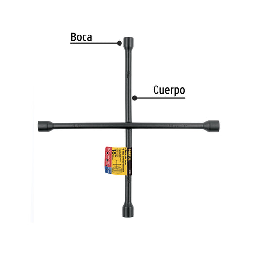 Llave de cruz de 45 cm en acabado negro mate