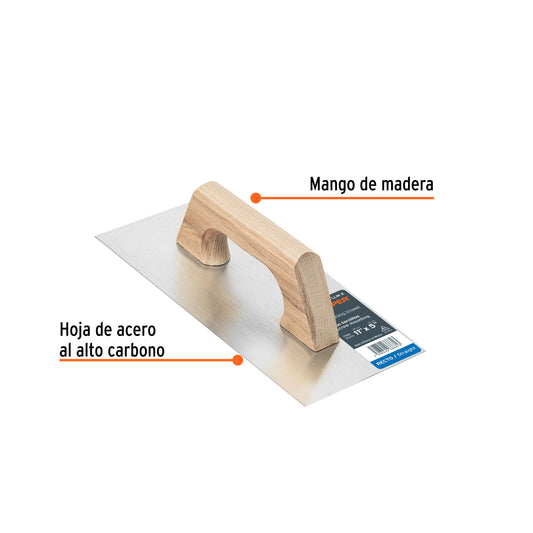 Llana 11 pulg Tipo Español Canto Recto Madera