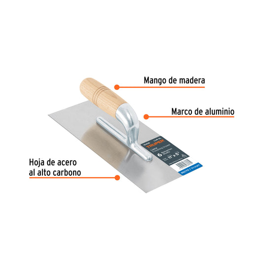 Llana 11 pulg Canto Recto 6 Remaches Madera