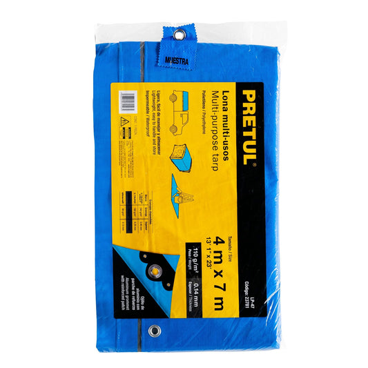 Lona Polietileno 4x7 m Azul 110g