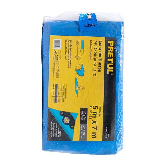 Lona Polietileno 5x7 m Azul 110g