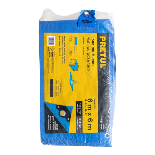 Lona Polietileno 6x6 m Azul 110g
