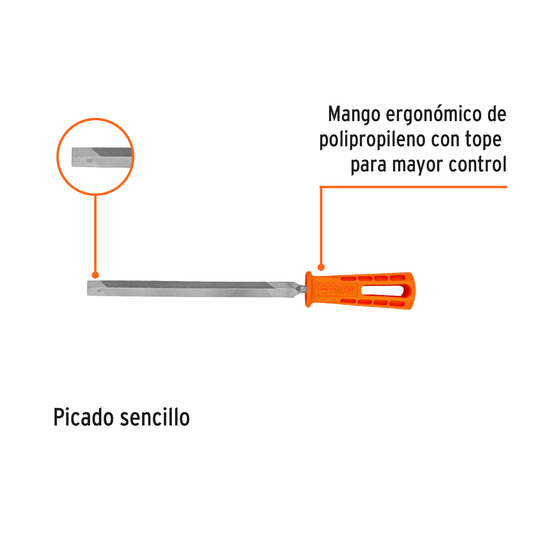 Lima Triángulo Pesado 8 pulg con Mango 34 dpp