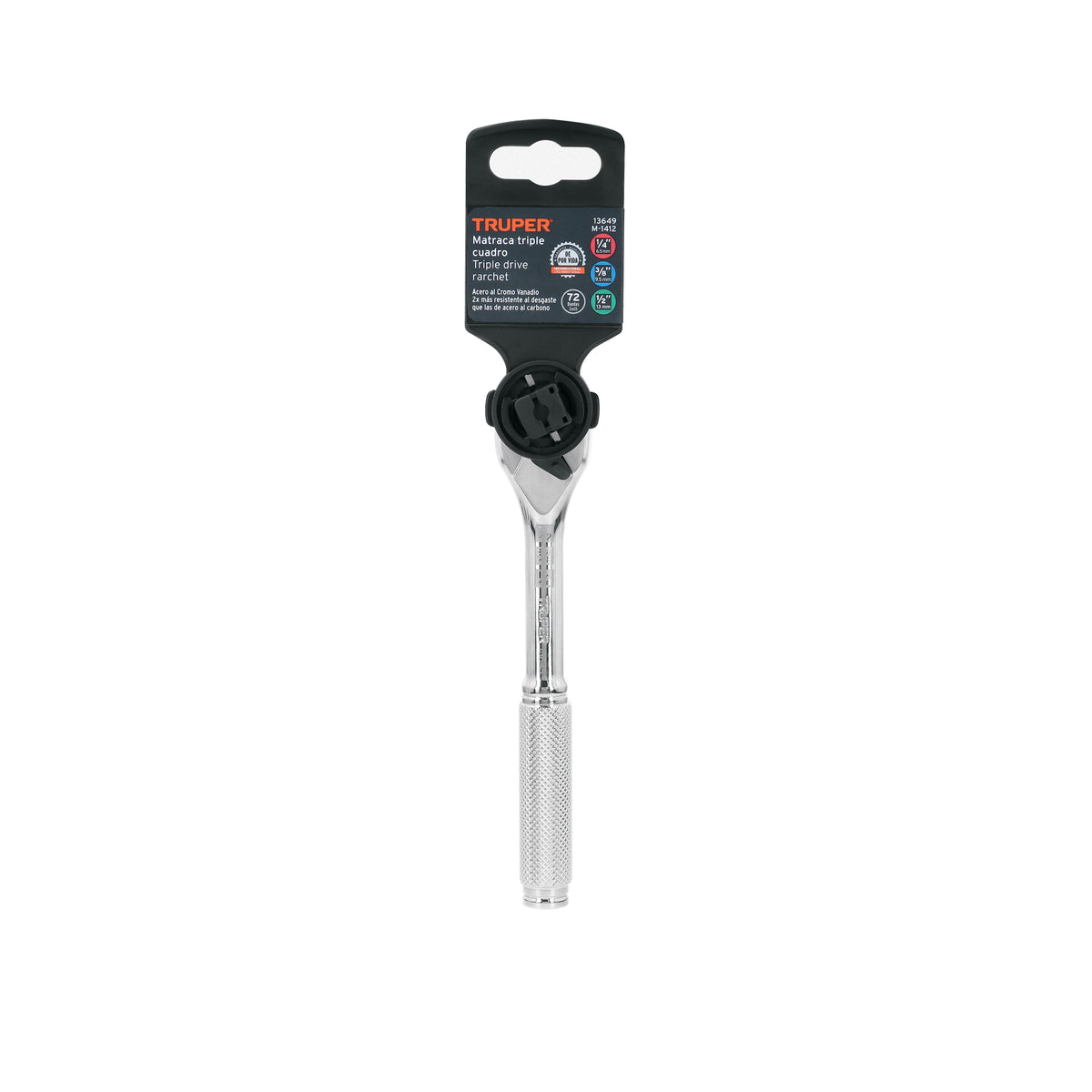 Matraca triple cuadros 1/4", 3/8" y 1/2" · vista 4