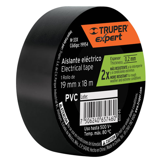 Cinta aislante 19 mm x 18 m negra estandar