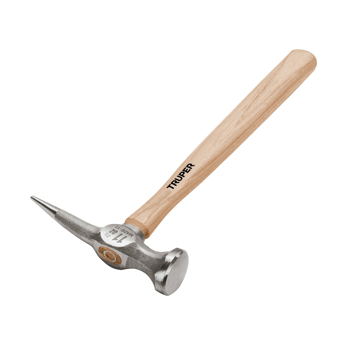 Martillo desabollador de 11 oz con punta larga y mango de madera de 12 pulgadas