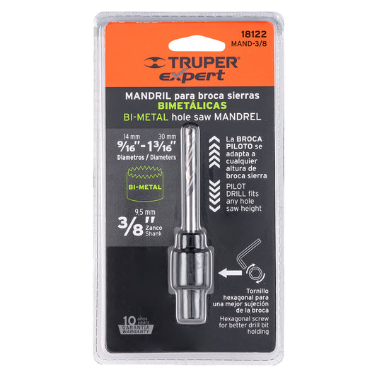 Mandril zanco 3/8 pulg. para brocasierras