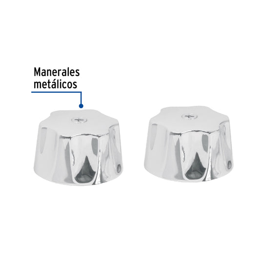 Juego de manerales hexagonales metálicos para lavabo y fregadero