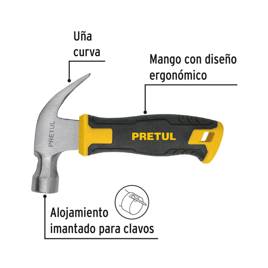 Martillo de uña curva de 10 oz con mango comfort grip