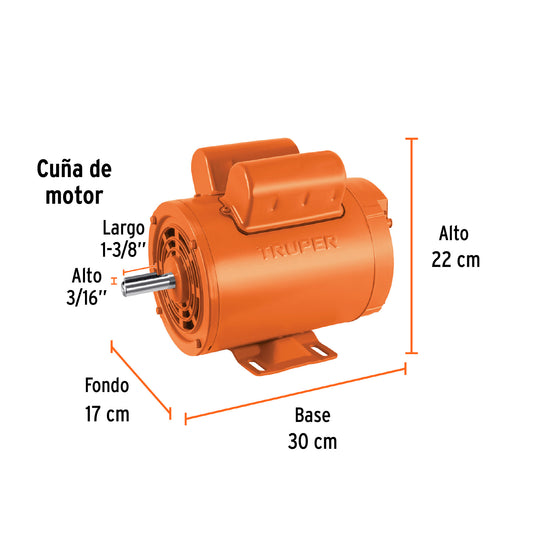Motor eléctrico monofásico de 2 HP, alta velocidad · vista 2
