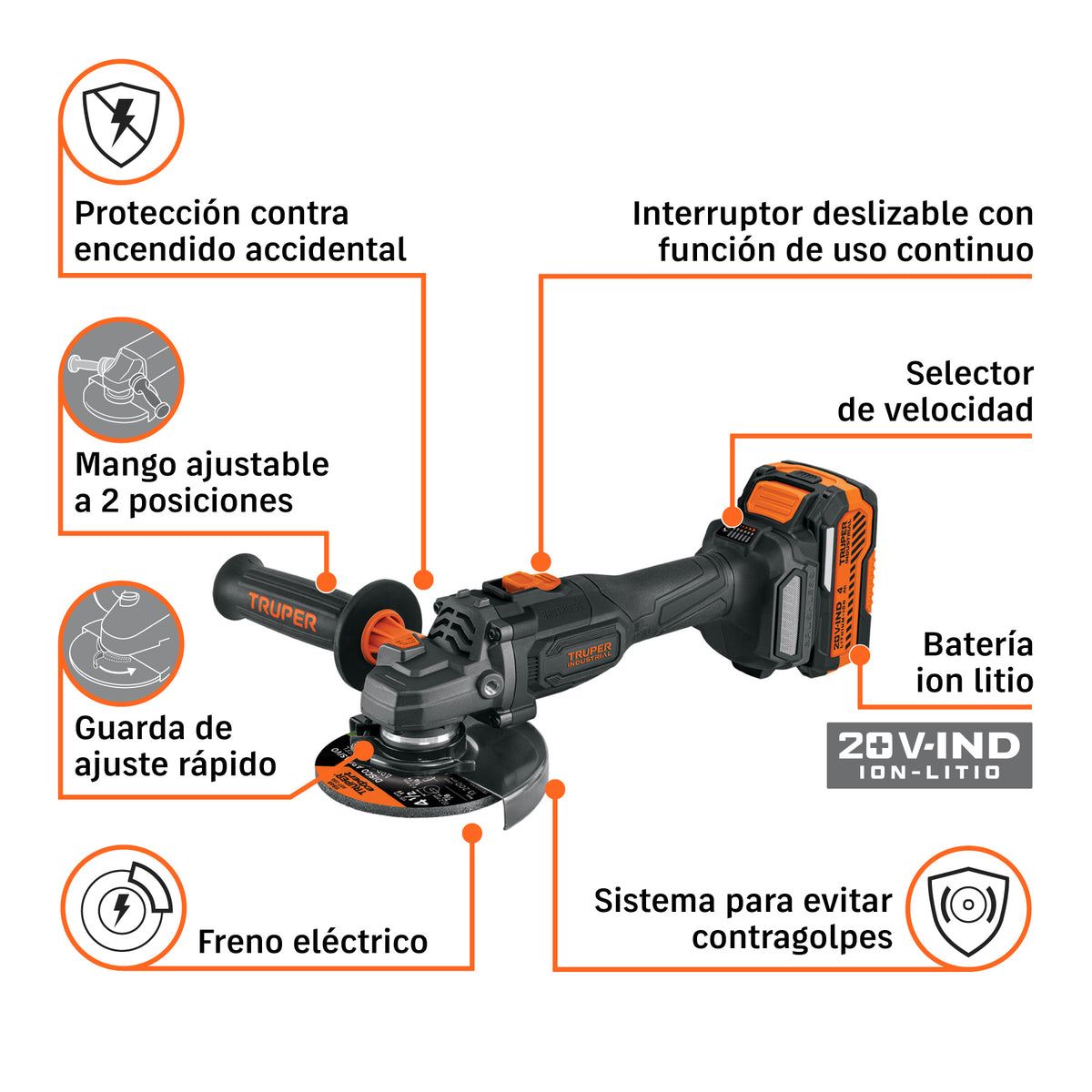 Combo rotomartillo/destornillador + esmeriladora, 20 V, IND · vista 7