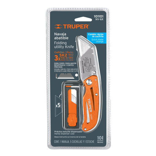 Navaja abatible 6" con cuerpo de aluminio y acero inoxidable