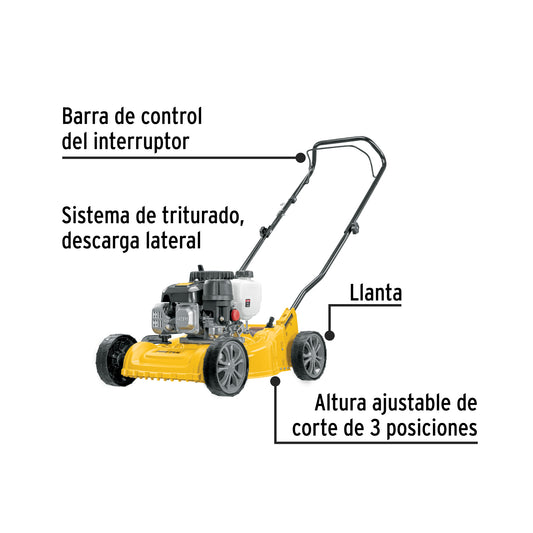 Podadora a gasolina de 3 HP con corte de 16"