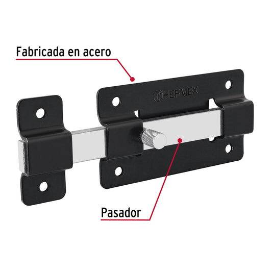 Pasador de barra plana 4", negro · vista 2