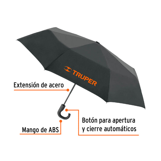 Paraguas compacto de 100 cm con apertura y cierre automáticos