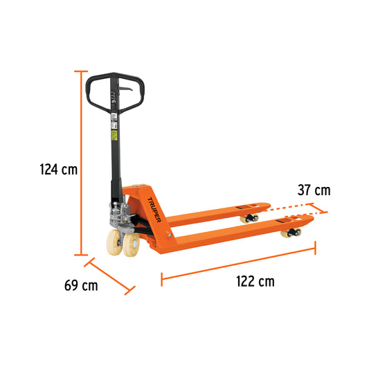 Patín traspaleta 3 ton con ruedas