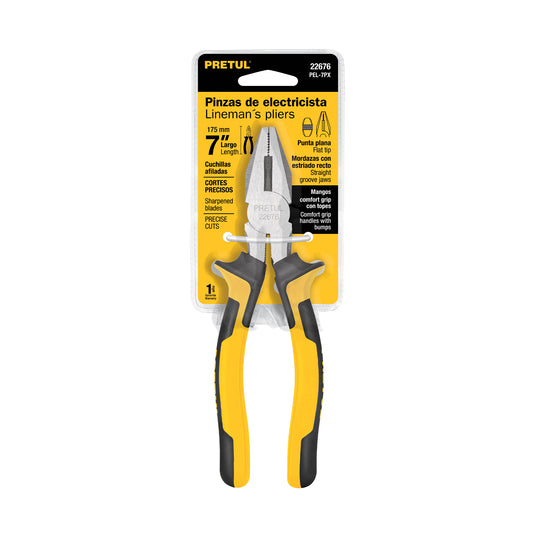 Pinza para electricista de 18 cm con mango Comfort Grip