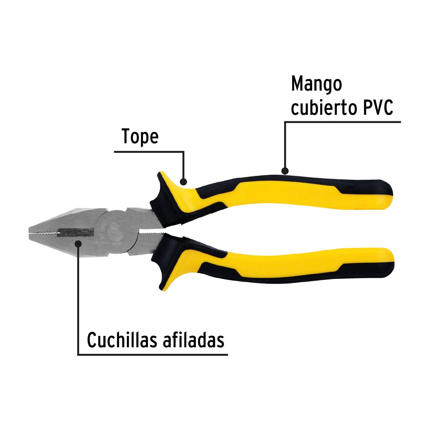 Pinza para electricista 7" mango Comfort Grip