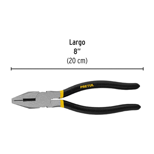 Pinza para electricista de 20 cm con mango de PVC