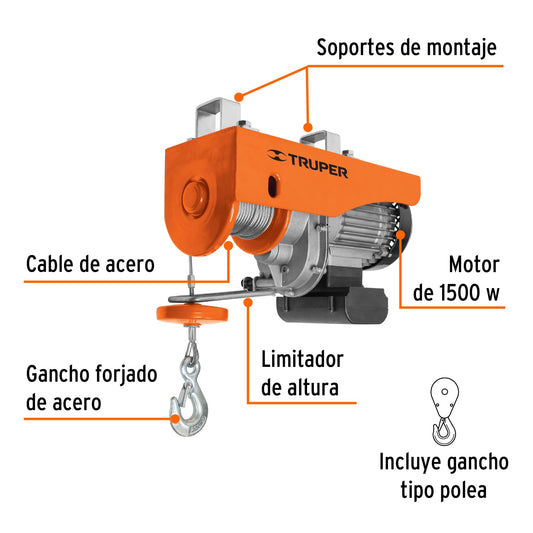 Polipasto eléctrico de 400 kilogramos
