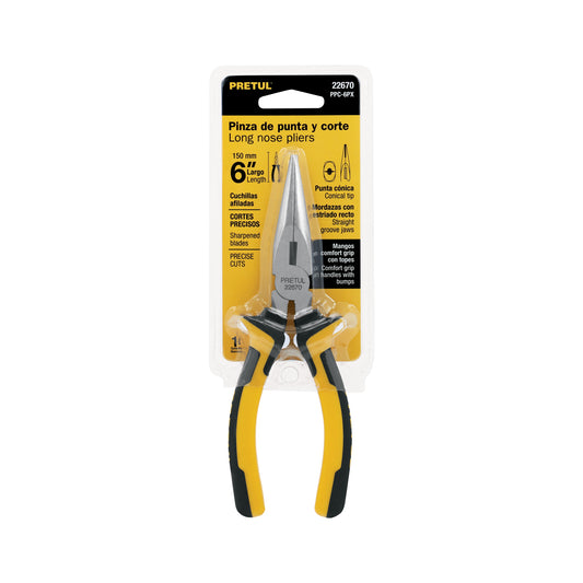 Pinza de punta y corte de 15 cm con mango Comfort Grip