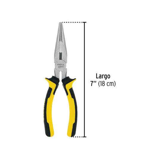 Pinza de punta y corte de 18 cm con mango Comfort Grip