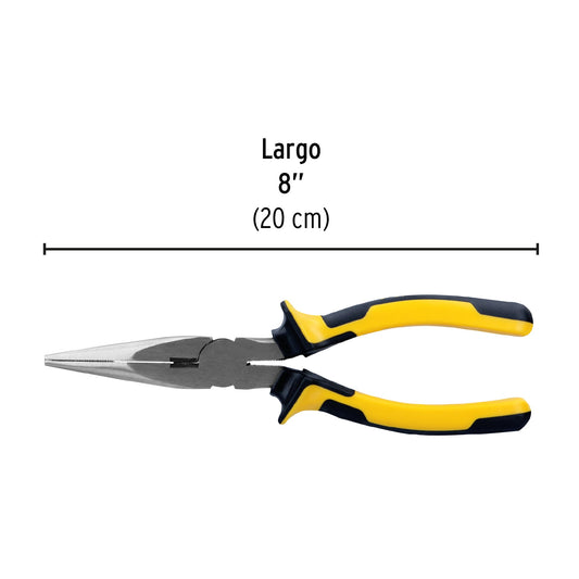 Pinza de punta y corte 8" mango Comfort Grip