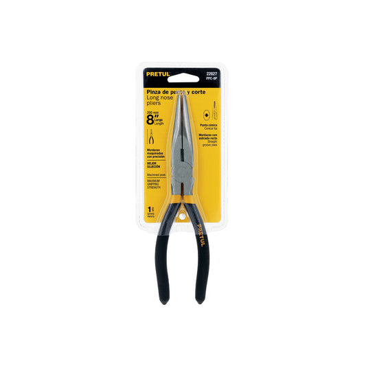 Pinza de punta y corte de 20 cm con mango de PVC