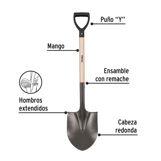 Pala redonda con puño Y plástico El Salvador