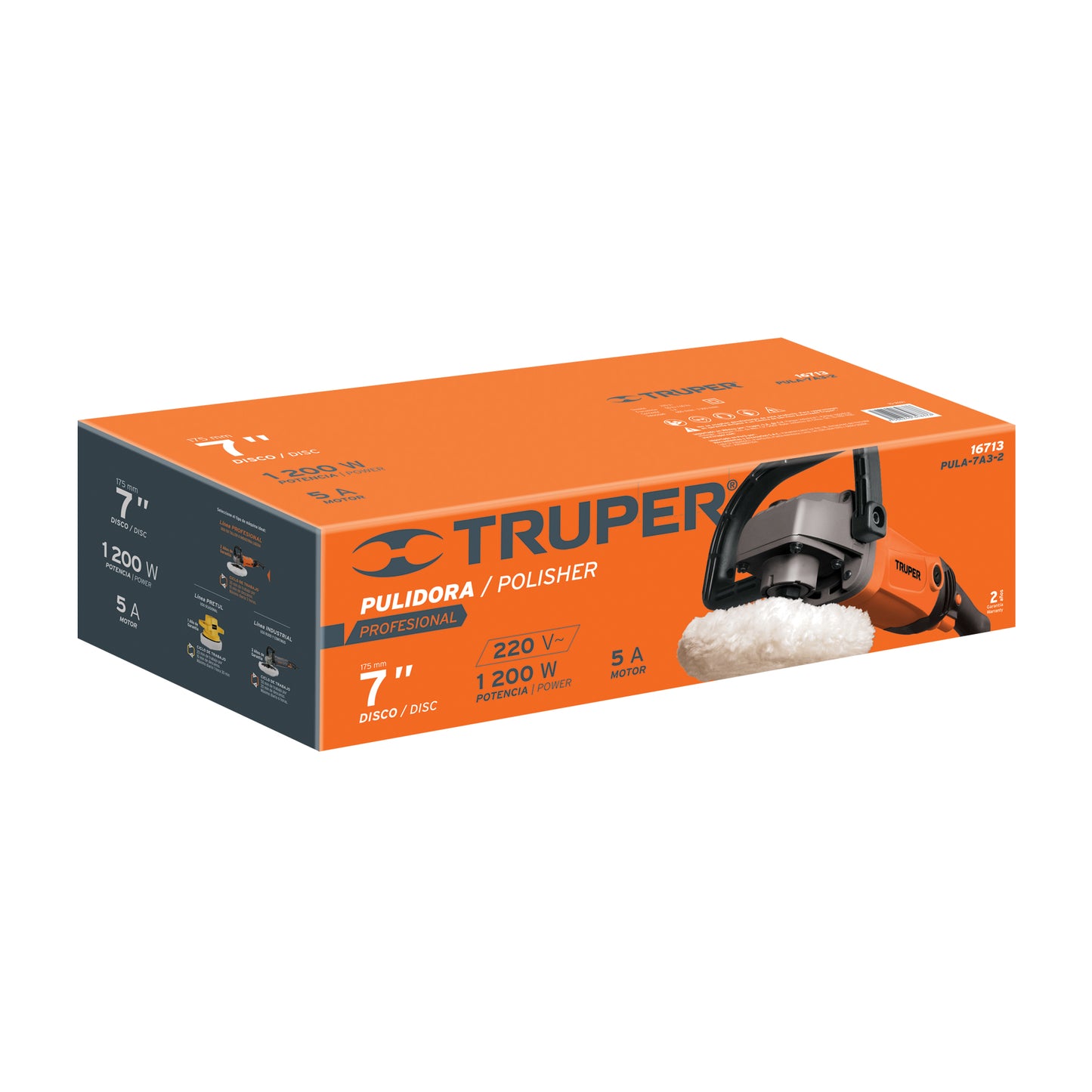 Pulidora 7" 1200 W velocidad variable industrial