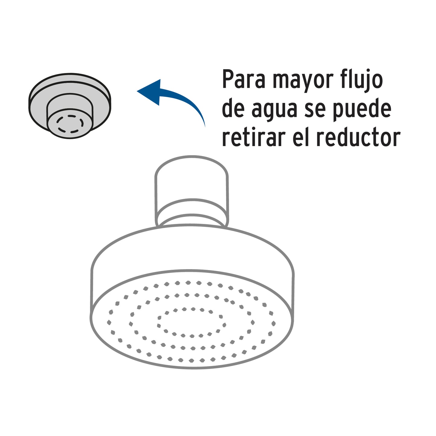 Regadera redonda de 4-1/4" con brazo y chapetón de acero