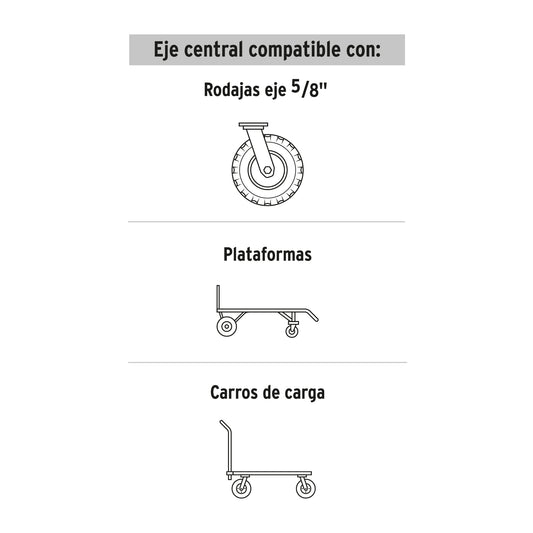 Rueda de hule sólido de 9" para diablo con doble balero