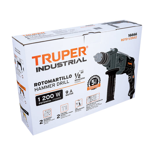 Rotomartillo/destornillador 1/2" 1200 W industrial