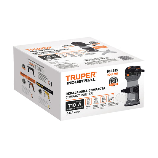 Router (rebajadora) compacto 710 W 1 HP - SKU 102315