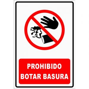 Rotulación prohibido botar basura rótulo