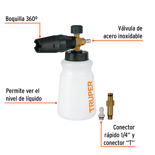 Dispensador con cañón lanza espuma para hidrolavadora · vista 2