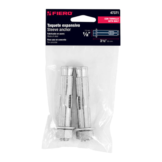 2 Taquetes Expansivos 1/2 pulg con Tornillo
