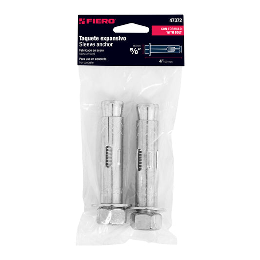 2 Taquetes Expansivos 5/8 pulg con Tornillo
